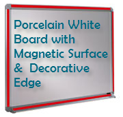 0306 - Porcelain Steel White Board, Magnetic, with Decorative Edge